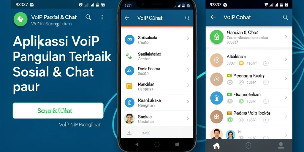 Tampilan antarmuka pengguna 93337 yang intuitif untuk VoIP Panggilan.