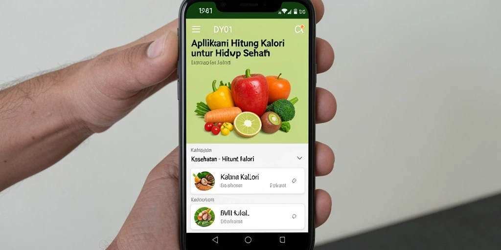 Antarmuka aplikasi DY01 untuk menghitung kalori dengan mudah.