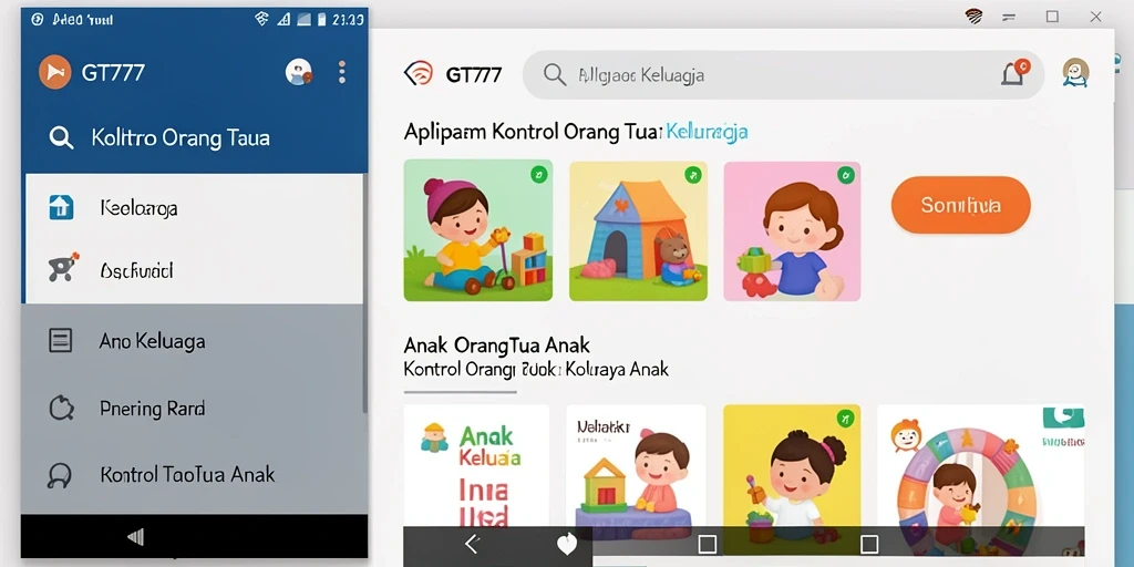 Tampilan antarmuka GT777 untuk kontrol orang tua yang sederhana dan efektif.