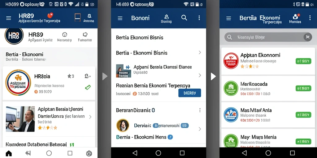 Antarmuka user-friendly dari aplikasi HR89 yang menampilkan berita ekonomi.
