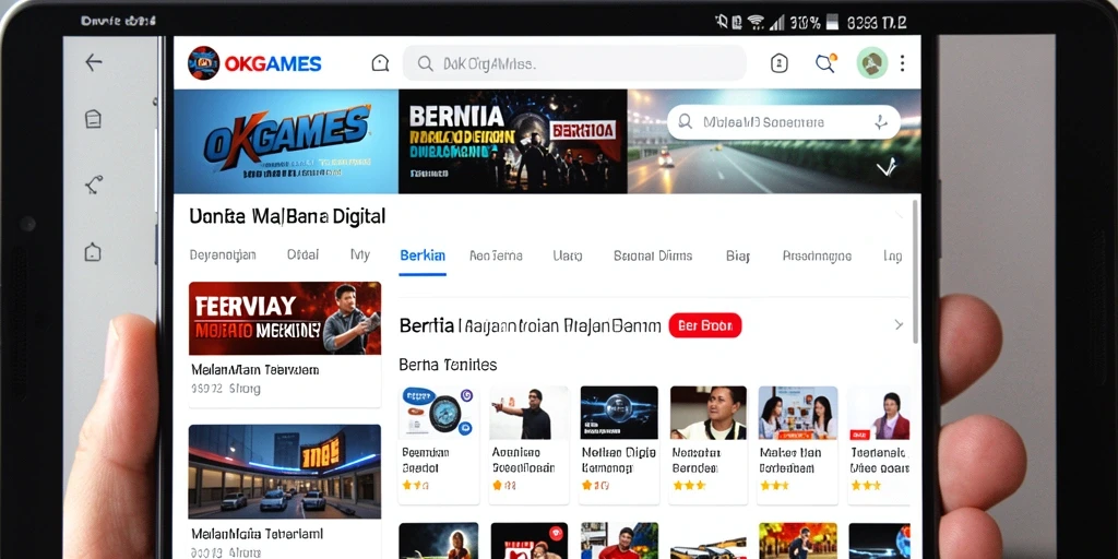 Antarmuka aplikasi OKGAMES yang menarik dan informatif.