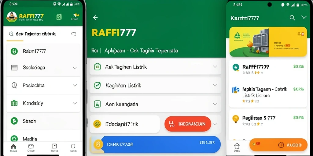 Antarmuka pengguna RAFFI777 menampilkan data tagihan listrik dengan jelas.