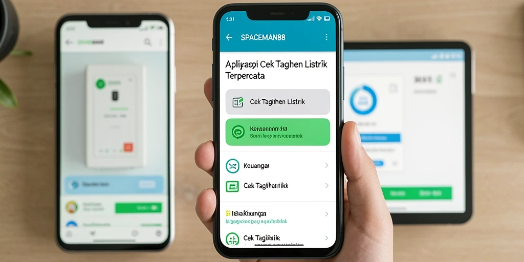 Tampilan antarmuka SPACEMAN88 yang memudahkan cek tagihan listrik.